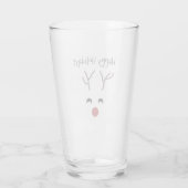 Red Nose Reindeer Face Prettige feestdagen Kerstmi Glas (Achterkant)