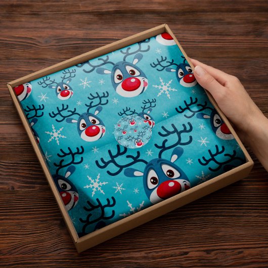 Red Nose Reindeer Holiday | Rendierweefselpapier Tissuepapier