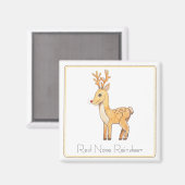 Red Nose Reindeer Magneet (Voorkant / Achterkant)