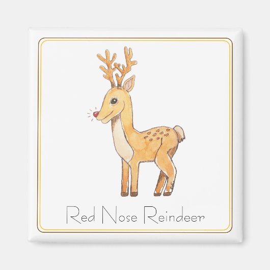 Red Nose Reindeer Magneet (Voorkant)