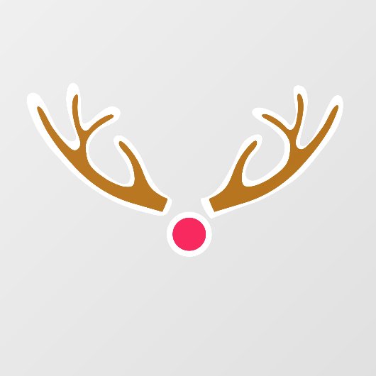 Red Nose Reindeer Raamsticker (Vel)