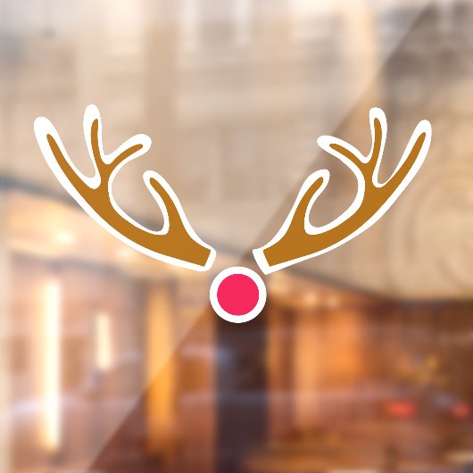 Red Nose Reindeer  Raamsticker (Vel 2)