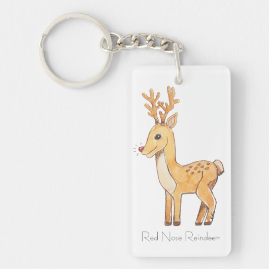 Red Nose Reindeer Sleutelhanger (Voorkant)
