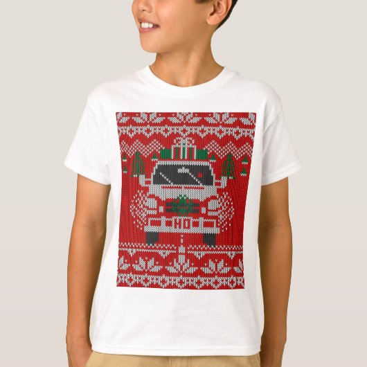 Red Nosed Holiday Road driver Ugly Sweater Style T-shirt (Voorkant)