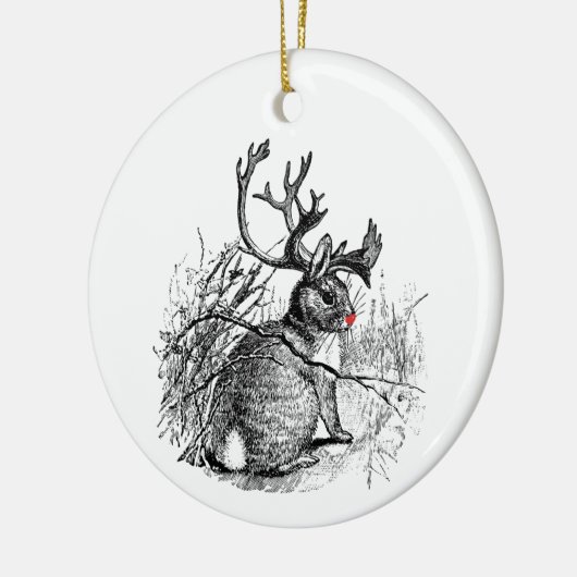 Red Nosed Jackalope Ornament (Links)
