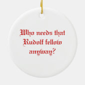 Red Nosed Jackalope Ornament (Achterkant)