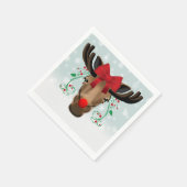 Red Nosed Kerstmis Moose Holiday Humor Servetten (Hoek)