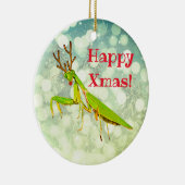 Red Nosed Praying Mantis Weird kerst Keramisch Ornament (Rechts)