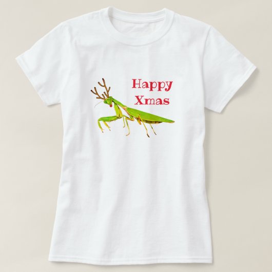 Red Nosed Praying Mantis Xmas T-shirt (Design voorkant)