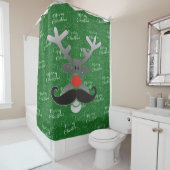 Red Nosed Rudolph met Mustache + jouw idee Douchegordijn (In situ)