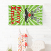 Red Nosed Rudolph met Mustache + jouw idee Spandoek (Insitu)