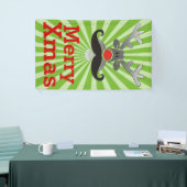 Red Nosed Rudolph met Mustache + jouw idee Spandoek (Beurs)