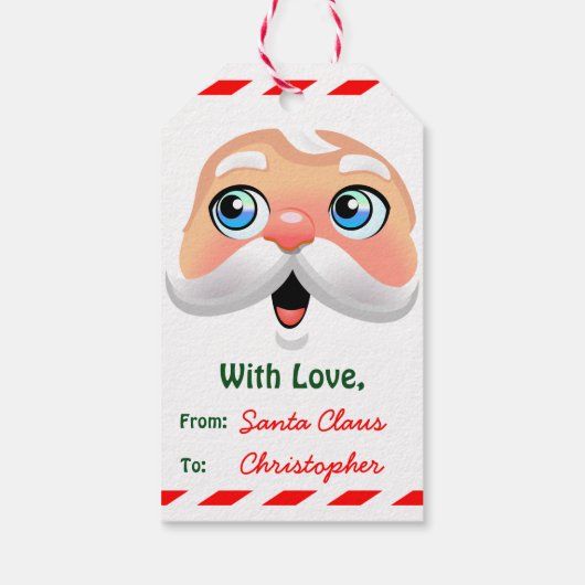 Red Nosed Santa Claus Cadeaulabel (Achterkant)