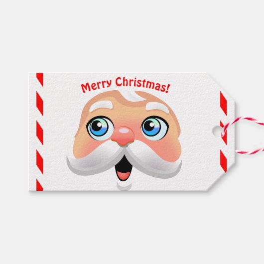 Red Nosed Santa Claus Cadeaulabel (Voorkant (Horizontaal))