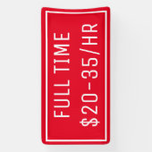 Red Now Hiring Sign Banner (Verticaal)