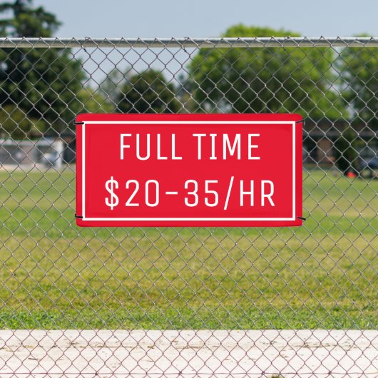 Red Now Hiring Sign Banner (Insitu)