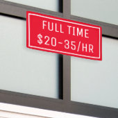 Red Now Hiring Sign Banner (Buitenkant Gebouw)