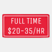 Red Now Hiring Sign Banner (Horizontaal)