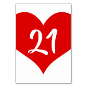 Red Numbered Heart Kaart (Achterkant)
