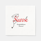 RED Nurse afstuderen dinerinrichting BSN RN LPN Servet (Voorkant)