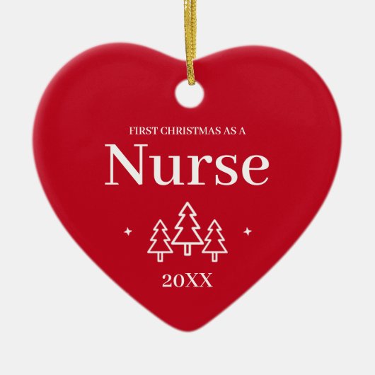 Red Nurse First Kerstmis Ornament (Voorkant)