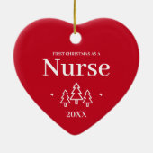Red Nurse First Kerstmis Ornament (Achterkant)