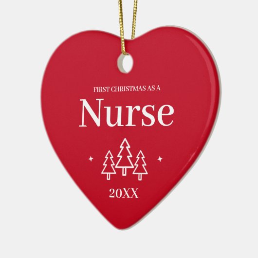 Red Nurse First Kerstmis Ornament (Links)