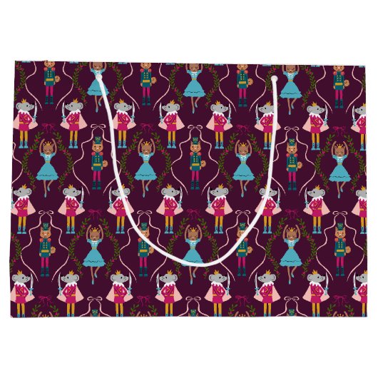 Red Nutcracker Animals Pattern Groot Cadeauzakje (Achterkant)