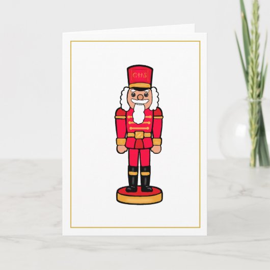 Red Nutcracker Blank Inside Christmas Card Kaart (Voorkant)