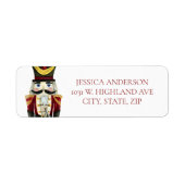 Red Nutcracker Christmas Holiday Return Address  Etiket (Voorkant)