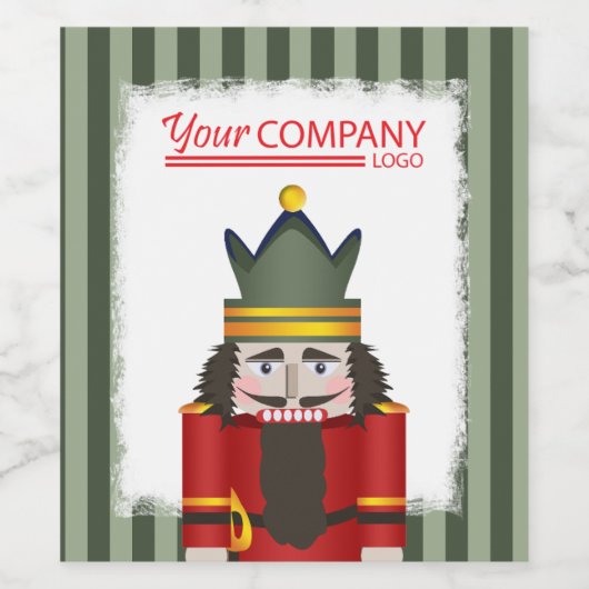 Red Nutcracker Company Logo Christmas Wijn Etiket (Enkel label)