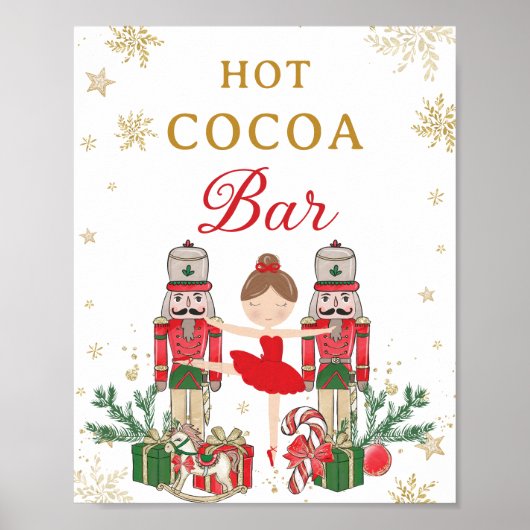 Red Nutcracker Winter Onederland Hot Cocoa Bar Poster (Voorkant)
