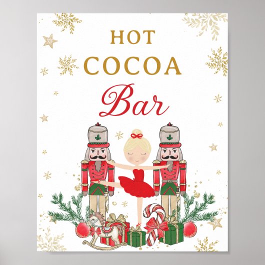 Red Nutcracker Winter Onederland Hot Cocoa Bar Poster (Voorkant)