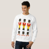Red Nutkraker kerst Basis Sweatshirt, wit Trui (Voorkant volledig)