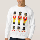 Red Nutkraker kerst Basis Sweatshirt, wit Trui (Voorkant)