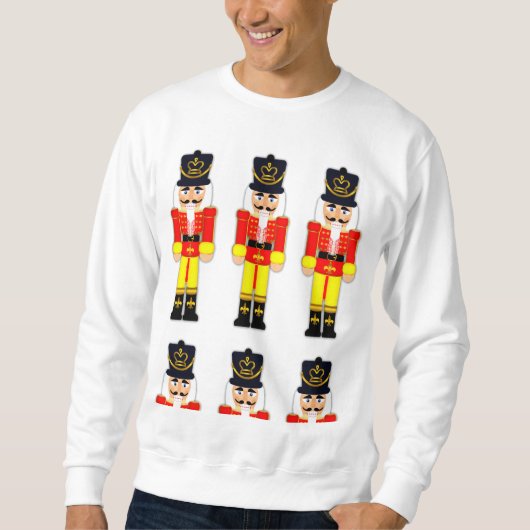 Red Nutkraker kerst Basis Sweatshirt, wit Trui (Voorkant)