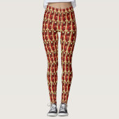 Red Nutkraker Patroon Leggings (Voorkant)