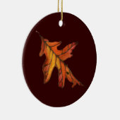 Red Oak Leaf Keramisch Ornament (Rechts)