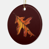 Red Oak Leaf Keramisch Ornament (Links)