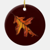 Red Oak Leaf Keramisch Ornament (Achterkant)