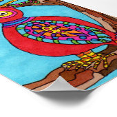 Red Oaxacan Bird Mini Mexican Folk Art Poster (Hoek)