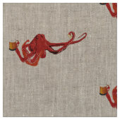 Red Octopus Beer Lover Stof (Close Up)
