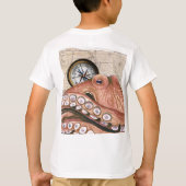 Red Octopus Compass  Map beige T-shirt (Achterkant)