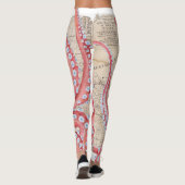 Red Octopus  Map Compass Leggings (Achterkant)