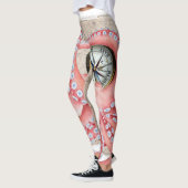 Red Octopus  Map Compass Leggings (Links)