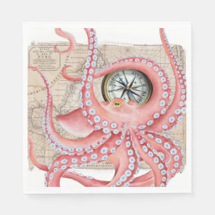 Red Octopus  Map Compass Servet