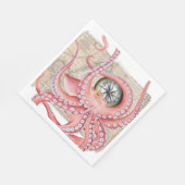Red Octopus  Map Compass Servet (Hoek)
