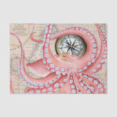 Red Octopus  Map Compass Tissuepapier (Voorkant)