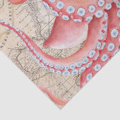 Red Octopus  Map Compass Tissuepapier (Detail)