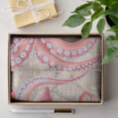 Red Octopus  Map Compass Tissuepapier (Geschenk)